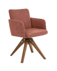 Esszimmerstuhl 2er Set drehbar EVELYN Bouclé Orange_1150562