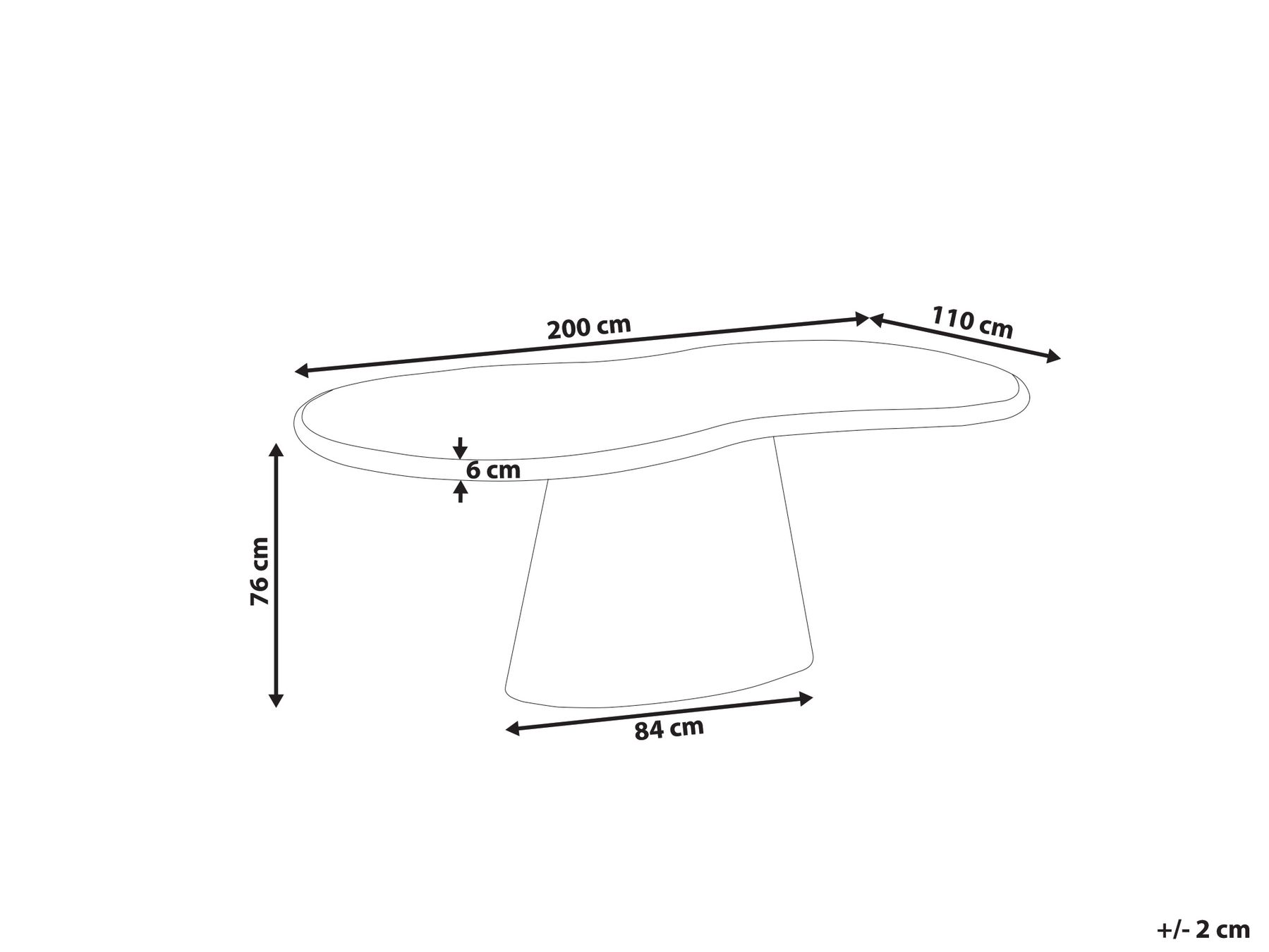 Garden Dining Table SPOLETO 200 cm 110 cm Beige_1052905