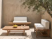 Conjunto de jardín con mesa 2 plazas GIAVENO Madera de acacia Blanco crema_958670
