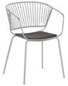 Metallstuhl silber mit Kunstleder-Sitz 2er Set RIGBY_868139