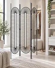 3 Panel Room Divider NOALE 135 cm 170 cm Black_1185237