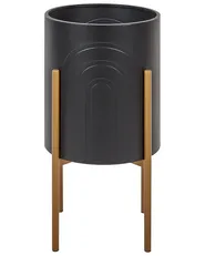 Donica na nóżkach SEROTINA 32 cm Metal Czarny_923639