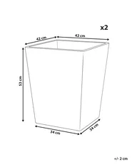 Conjunto de 2 vasos para plantas CYRODALIS 42 cm Creme_1133045