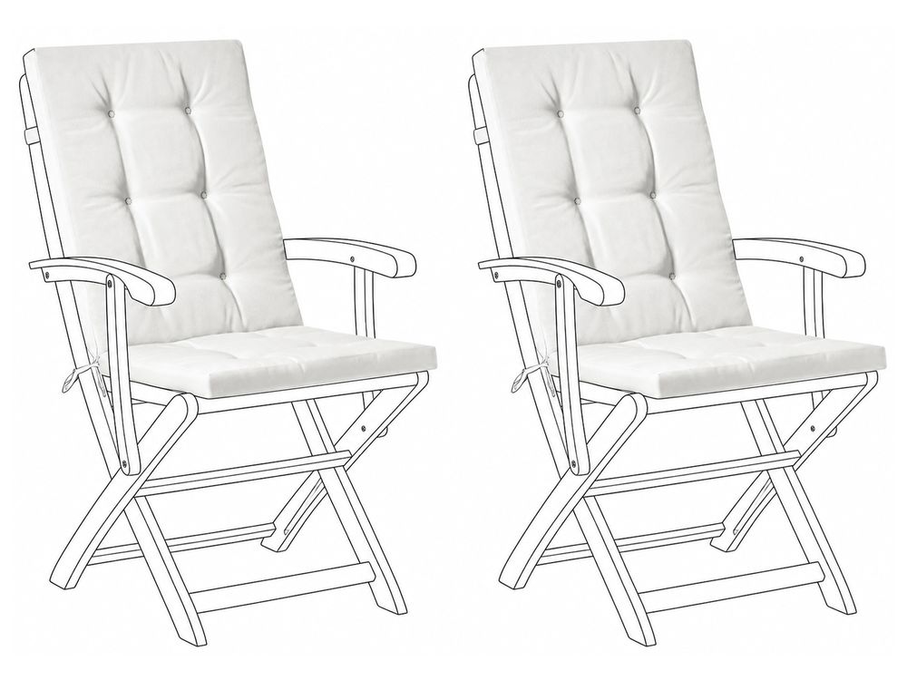 Conjunto de 2 cojines de respaldo/asiento MAUI PREMIUM Blanco crema