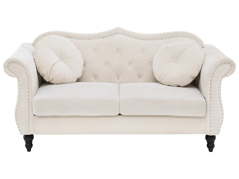 Sofa 2 Seater SKIEN Velvet Light Beige