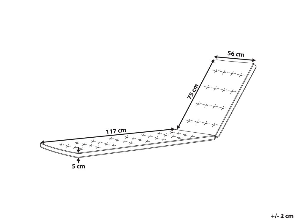 Cuscino Schienale Per Sdraio Esterno Tomaino - 120x50x6 Cm Sfoderabile Lavabile - Bianco/Tortora - Foto 4