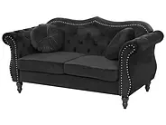 Sofa 2 personers SKIEN II Velour Sort_1161633