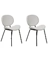 Set of 2 Dining Chairs LUANA Velvet Light Grey