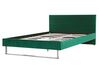 Łóżko welurowe 160 x 200 cm zielone BELLOU_777662