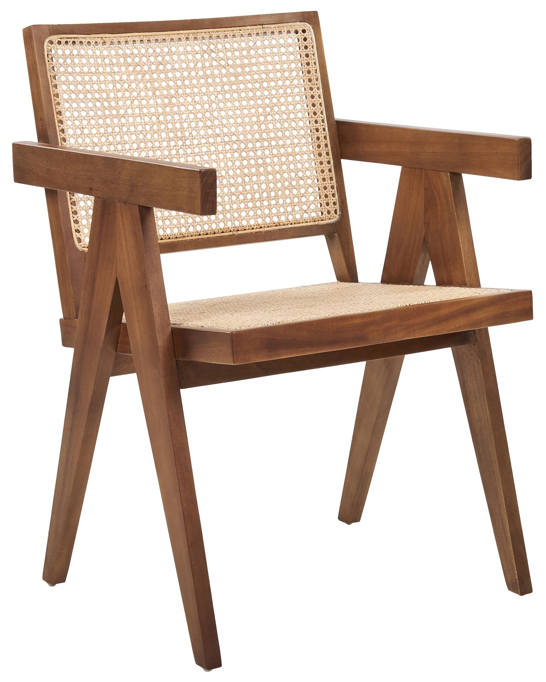Dřevěná židle s ratanovým výpletem světlé dřevo/hnědá WESTBROOK_872189