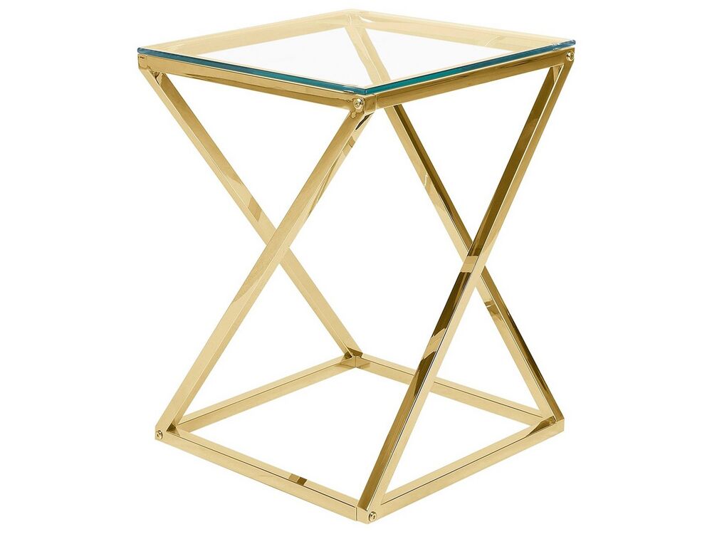Side Table BEVERLY Glass Gold