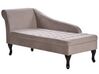 Chaiselongue Samtstoff taupe mit Bettkasten linksseitig PESSAC_881743