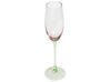 Sett med 4 champagneglass 20 cl Rosa og grønn DIOPSIDE_912623