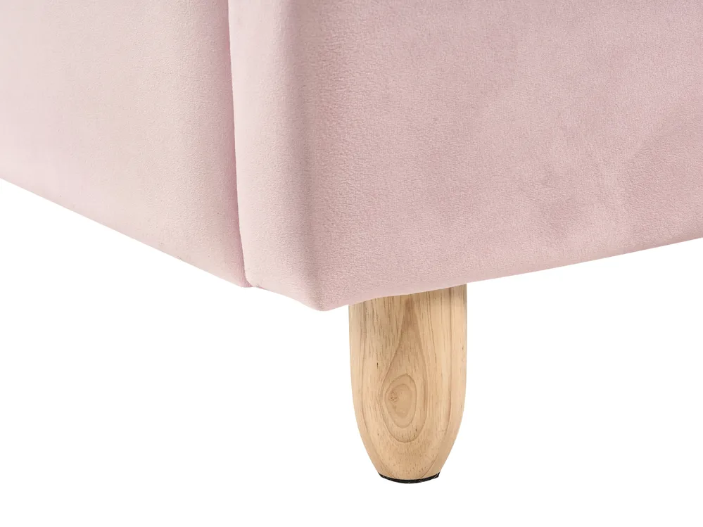 Kids Bed Rabbit Velvet LALLIAS 90 x 200 cm (EU Single) Pink_984292