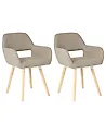 Set of 2 Dining Chairs CHICAGO Fabric Taupe