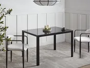 Dining Table LAVOS Black 120 cm 80 cm Tempered Glass_998688