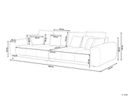 Sofa 4 Seater TORPO Fabric Light Beige_733842