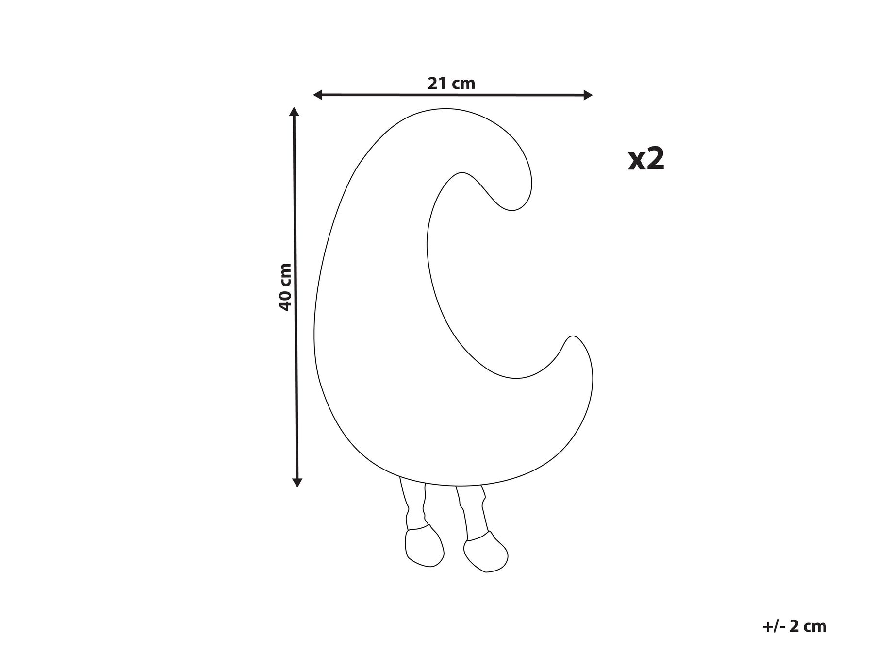 Set of 2 Decorative Kids Cushions Moon 21 x 40 cm White MOONLIGHTER_879500