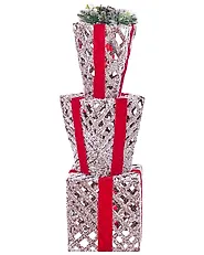 Decoración de Navidad LED HUMPPILA 87 cm Regalos de Navidad Blanco_1177957