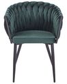 Conjunto de 2 sillas de comedor de terciopelo verde oscuro MILAN_925936