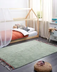 Kids Rug CAPARLI Light Green 140 x 200 cm Cotton_907219