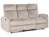 Velvet Electric Recliner Living Room Set Beige VERDAL_921683