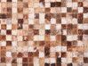 Hnědý kožený patchworkový koberec 140 x 200 cm TORUL_792675