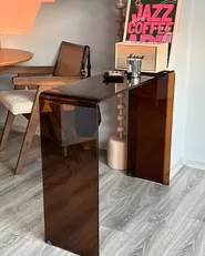 Console Table KENDALL Tempered Glass Brown_1064332