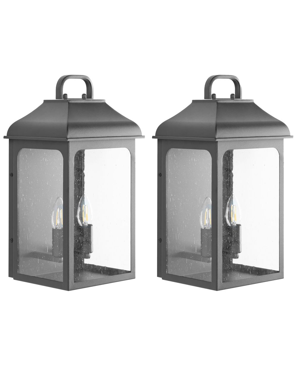 Set of 2 Outdoor Wall Lights VIDBOL Black