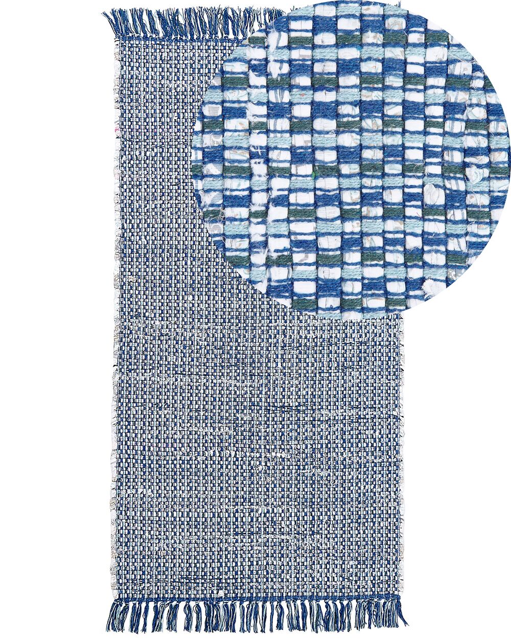 Rug BESNI Blue 80 x 150 cm Cotton
