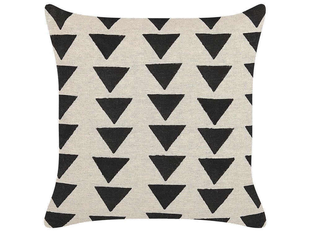 Coussin CERCIS 45 x 45 cm Coton Beige Motif géométrique