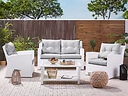 Garden Lounge Set with Table 4 Seater MARINO PE Rattan White_1177350
