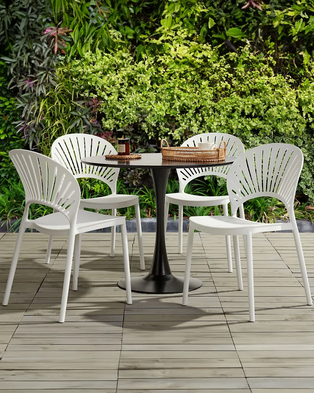 Conjunto de 4 sillas de jardín OSTIA Blanco_1184740