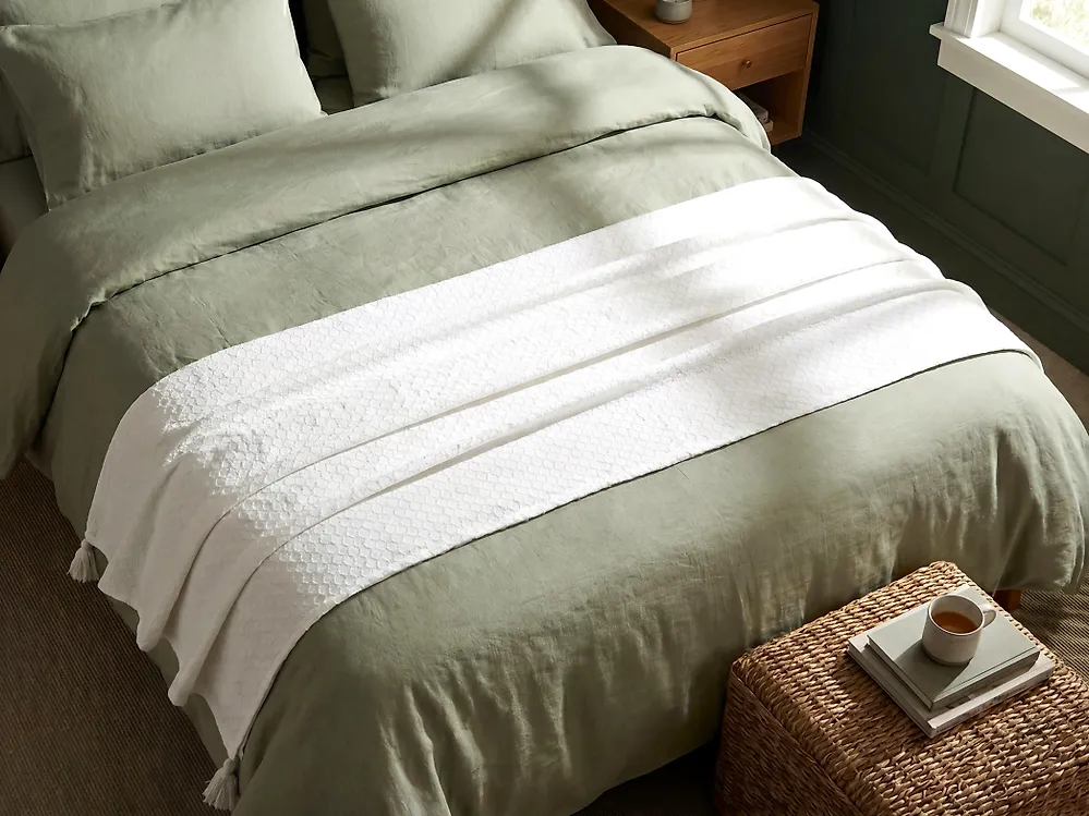 Bedspread LINDULA Cotton 150 x 200 cm Off-White_1185115