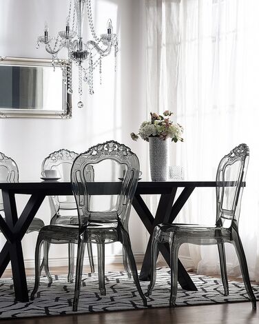 Set of 2 Accent Chairs Acrylic Transparent Black VERMONT