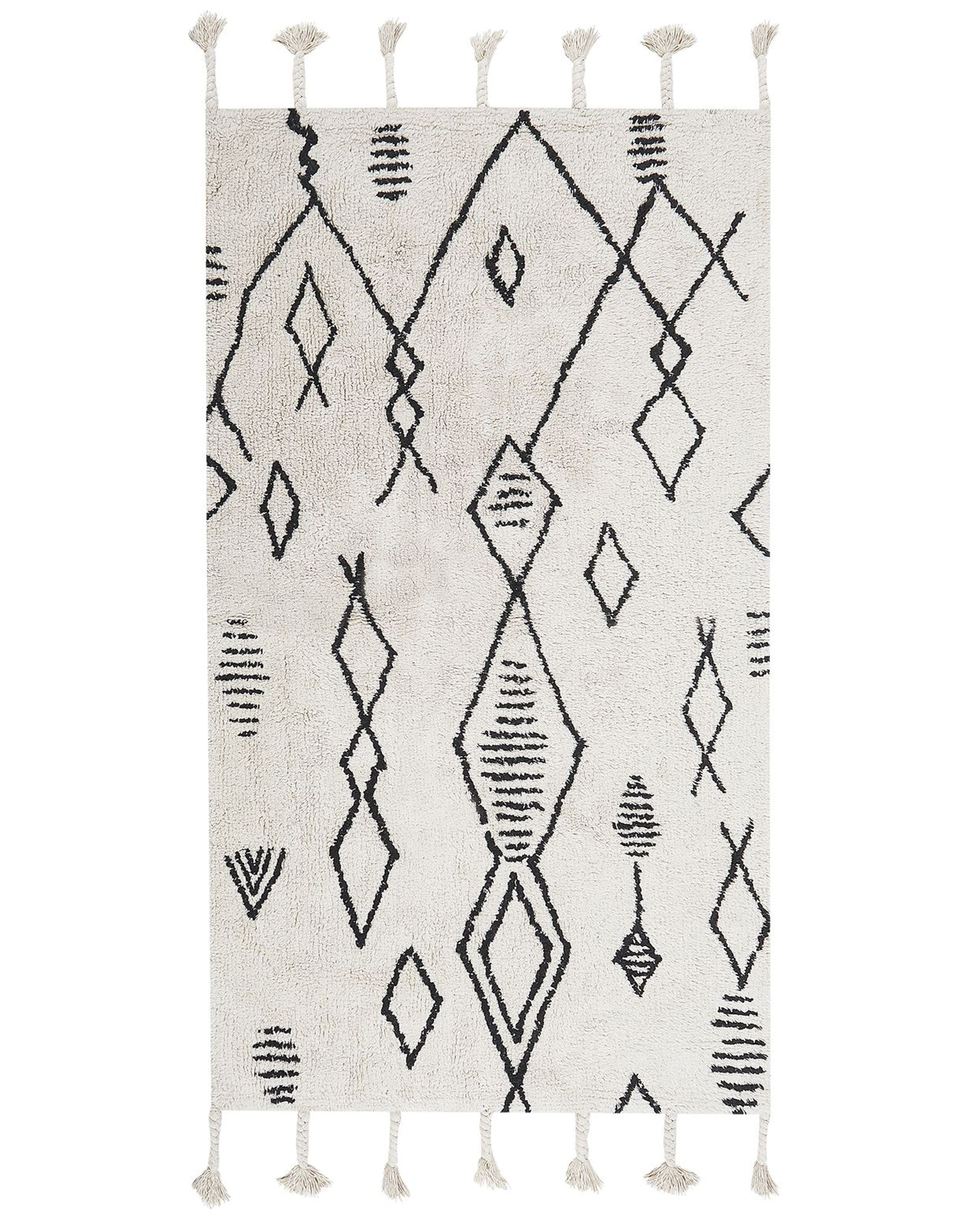 Bavlnený koberec 80 x 150 cm biela/čierna KEBIR_830859