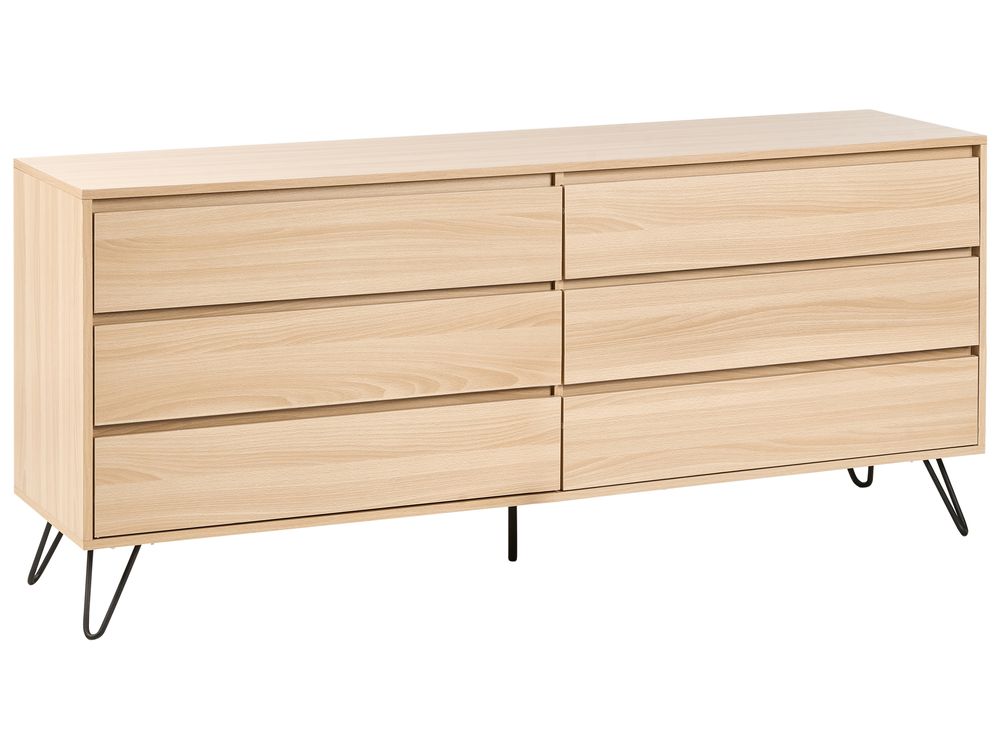Komoda 6 szuflad CARDIGAN Jasnobrązowy