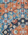 Teppich blau / orange 80 x 300 cm orientalisches Muster Kurzflor MIDALAM_831399