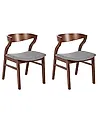 Conjunto de 2 sillas de comedor MAROA Madera Gris claro