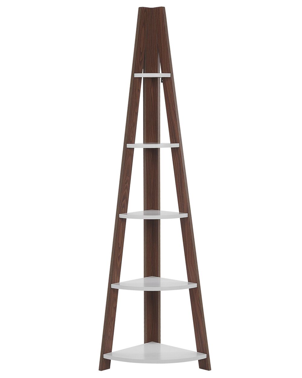 Dark wood corner ladder shelf sale