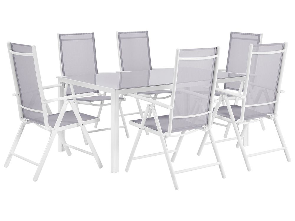 Set da pranzo da giardino 6 posti CATANIA Metallo Grigio