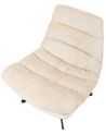 Fabric Swivel Armchair with Footstool Beige TOVIK_923362