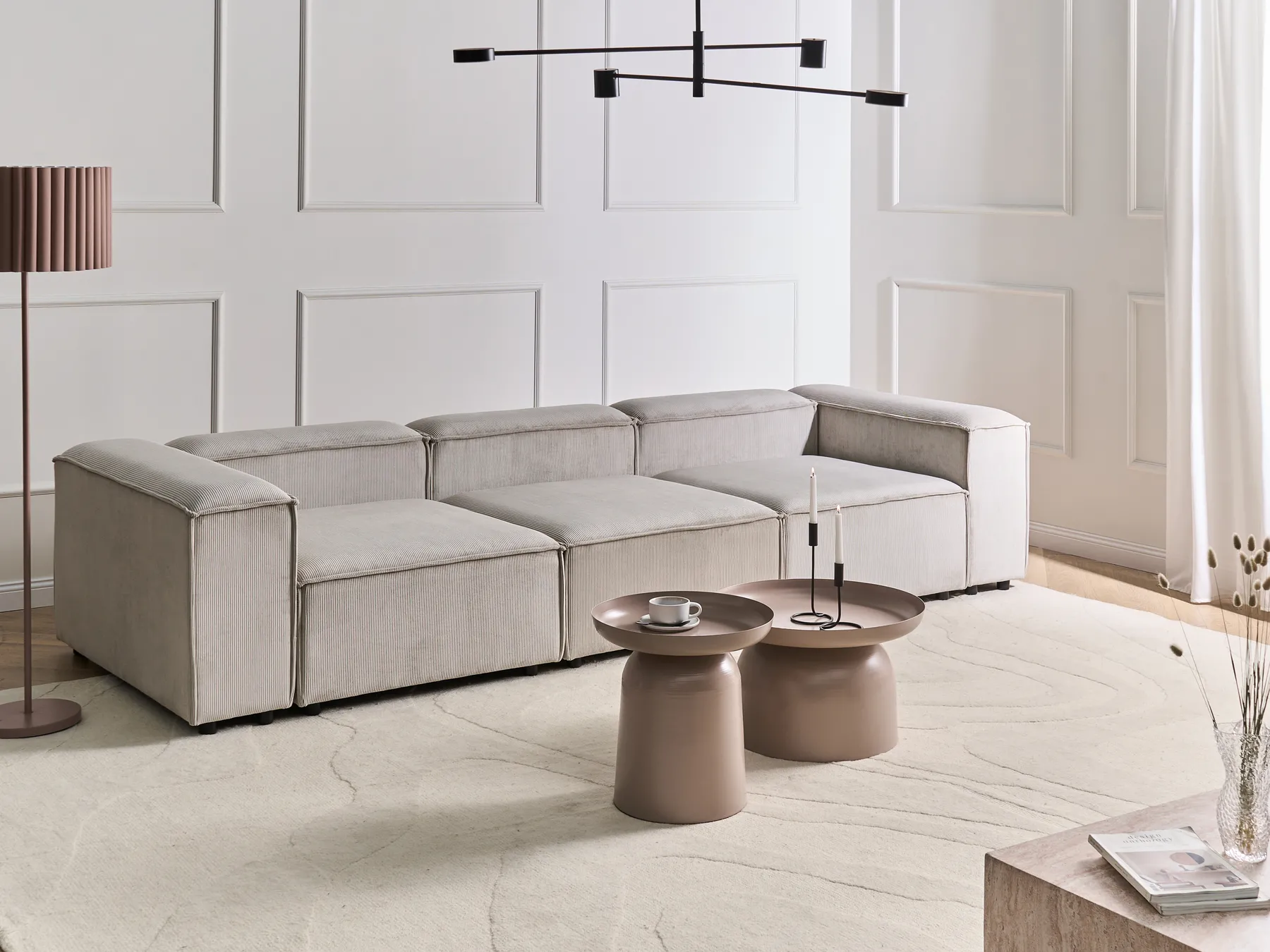 Modular Sofa 3 Seater ARDAL Corduroy Taupe_1011038