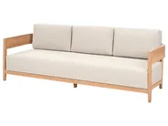 Garden Corner Sofa with Table 5 Seater SAMPIERI Metal Light Brown Left Hand_1000052
