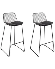 Set of 2 Bar Chairs PENSACOLA Metal Black_907494