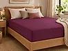 Fitted Sheet JANBU 160 x 200 cm Cotton Burgundy