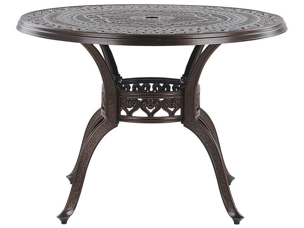 Mesa de jardín SALENTO 102 cm 102 cm Metal Marrón oscuro