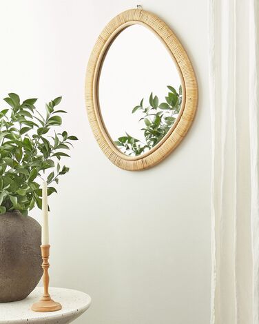 Rattan Wall Mirror 50 x 60 cm Light ZAATARI