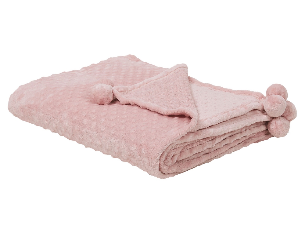 Blanket SAMUR 150 x 200 cm Pink Beliani