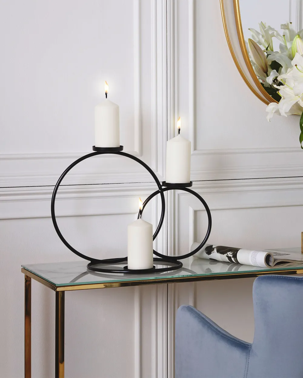 Candle Holder CAKUNG 33 cm Metal Black